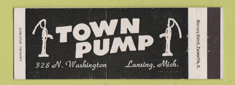Matchbook Cover - Town Pump Lansing MI WORN Full Length