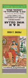 Matchbook Cover - H&H Wine Cellar Lansing MI hillbilly