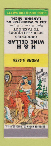 Matchbook Cover - H&H Wine Cellar Lansing MI hillbilly