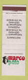 Matchbook Cover - Marco Polo Pizza Den Haag Netherlands