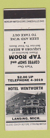 Matchbook Cover - Hotel Wentworth Lansing MI