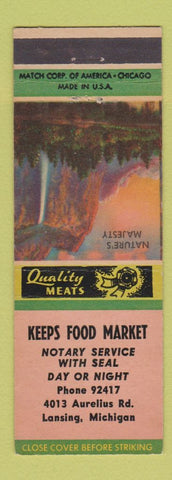 Matchbook Cover - Keeps Food Market Grocery Lansing MI