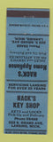 Matchbook Cover - Hack's Key Shop Home Appliance Lansing MI BLUE