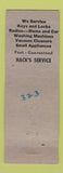 Matchbook Cover - Hack's Key Shop Home Appliance Lansing MI BLUE