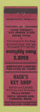 Matchbook Cover - Hack's Key Shop Home Appliance Lansing MI RED