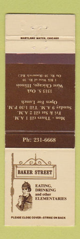 Matchbook Cover - Baker Street Restaurant West Chicago IL