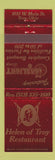 Matchbook Cover - Helen of Troy Restaurant Troy OH WEAR