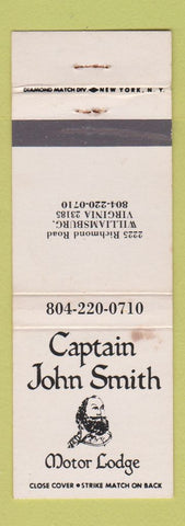 Matchbook Cover - Captain John Smith Motor Lodge Williamsburg VA WEAR