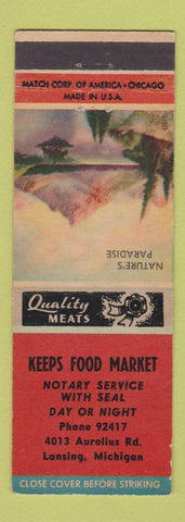 Matchbook Cover - Keeps Food Market Grocery Lansing MI