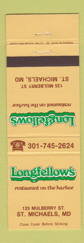 Matchbook Cover - Longfellow's Restaurant St Michaels MD