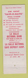 Matchbook Cover - LaSalle National Bank Chicago IL