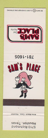 Matchbook Cover - Sam's Place Houston TX Yosemite Sam