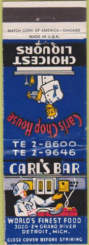 Matchbook Cover - Carl's Bar Detroit MI WEAR