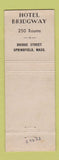 Matchbook Cover - Mayfair Room Hotel Bridgway Springfield MA