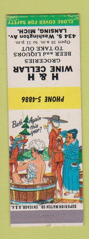 Matchbook Cover - H&H Wine Cellar Lansing MI hillbilly