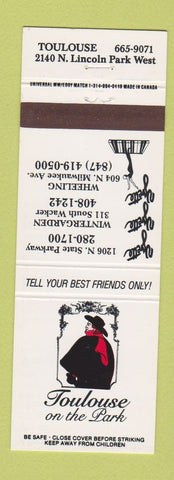 Matchbook Cover - Toulouse on the Park Wheeling Chicago IL