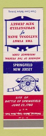 Matchbook Cover - First National Bank of Springfield NJ