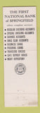 Matchbook Cover - First National Bank of Springfield NJ