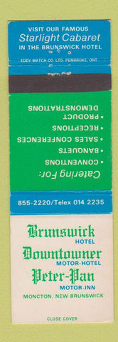 Matchbook Cover - Brunswick Hotel Moncton NB Peter Pan