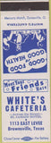 Matchbook Cover - White's Cafeteria Brownsville TX
