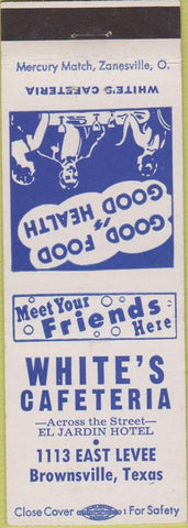 Matchbook Cover - White's Cafeteria Brownsville TX