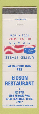 Matchbook Cover - Eidson Restaurant Chattanooga TN 1976 Bicentennial
