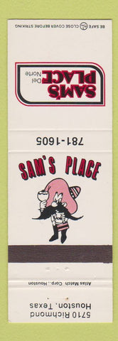 Matchbook Cover - Sam's Place Houston TX Yosemite Sam