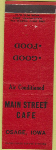 Matchbook Cover - Main Street Cafe Osage IA