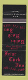 Matchbook Cover - Robin Hood Inn Cedar Grove Clifton NJ