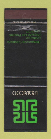 Matchbook Cover - Cleopatra Restaurant Lanzarote Spain WEAR