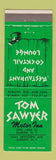 Matchbook Cover - Tom Sawyer Motor Inn Albany Elmira NY