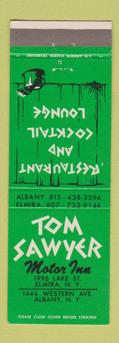 Matchbook Cover - Tom Sawyer Motor Inn Albany Elmira NY
