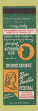 Matchbook Cover - Ben Franklin Federal Savings Loan St Paul Robbinsdale MN