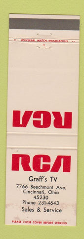 Matchbook Cover - RCA Graff's TV Cincinnati OH WEAR