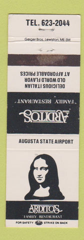 Matchbook Cover - Ardito's Restaurant Augusta ME Airport Mona Lisa WEAR