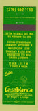 Matchbook Cover - Saide's Casablanca Restaurant Niles OH