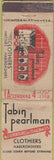 Matchbook Cover - Tabin Pearlman clothes NO TOWN WORN
