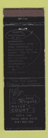 Matchbook Cover - Will Rogers Motor Court Tulsa OK motel