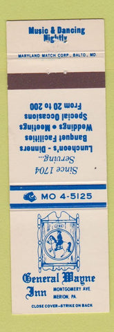 Matchbook Cover - General Wayne Inn Merion PA