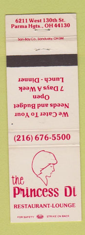 Matchbook Cover - Princess Di Restaurant Parma Heights OH
