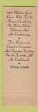 Matchbook Cover - Benjamin Franklin Hotel Philadelphia PA