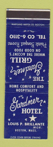 Matchbook Cover - Gardner Grill Boston MA
