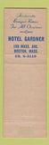 Matchbook Cover - Gardner Grill Boston MA