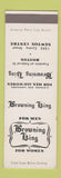Matchbook Cover - Browning King Clothes Boston MA SAMPLE