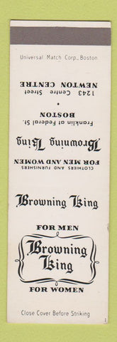 Matchbook Cover - Browning King Clothes Boston MA SAMPLE