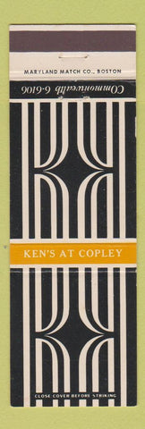 Matchbook Cover - Ken's at Copley Boston MA