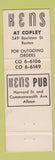 Matchbook Cover - Ken's at Copley Boston MA