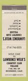 Matchbook Cover - Lawrence Welk's Country Club Village Escondido CA