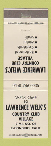 Matchbook Cover - Lawrence Welk's Country Club Village Escondido CA