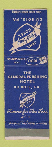 Matchbook Cover - General Pershing Hotel DuBois PA